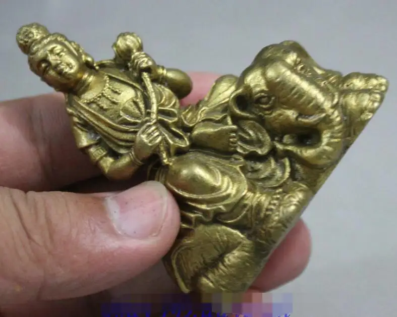 Тибетский храм латунный Лотос статуя богини самантабхадра Будда слон | Дом и сад