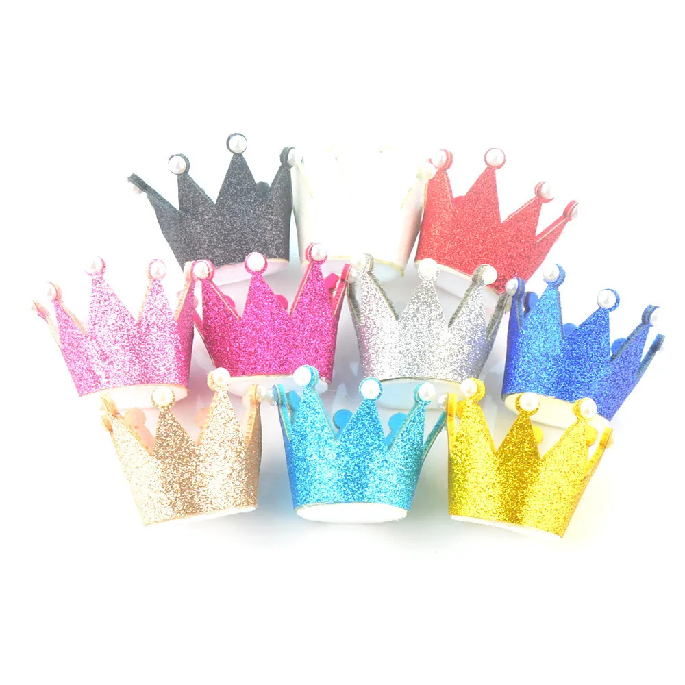 30 шт./лот, фетровая детская Корона, головной убор для маленьких девочек на день рождения, Бутик «сделай сам», доступно 10 цветов от AliExpress WW