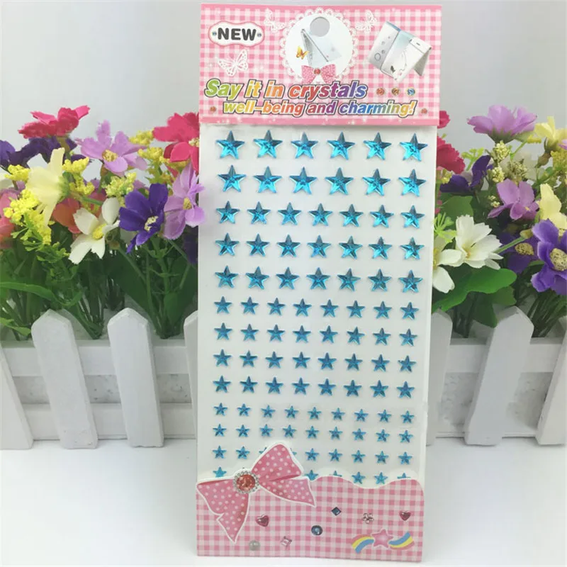 1 лист Звезда Мотив Стразы Малыш Коробки Плоской задней Бусы Наклейка Телефон
