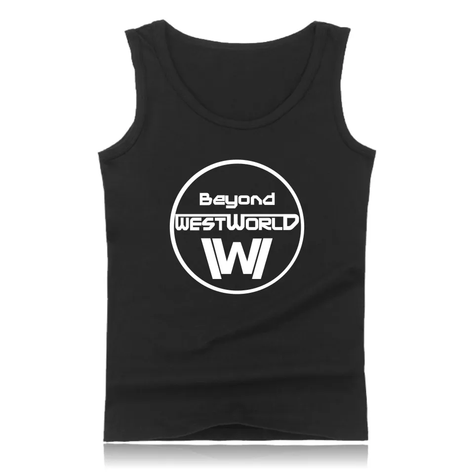 WESTWORLD Модный хлопковый топ на бретелях мужская рубашка без рукавов одежда и