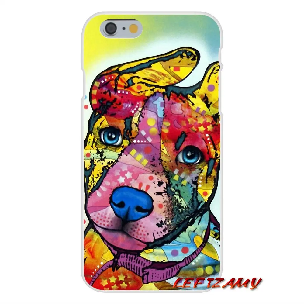 Аксессуары для телефона Чехлы iPhone X 4 4S 5 5S 5C SE 6 6S 7 8 Plus синий нос Pitbull Pomeranian DOG |