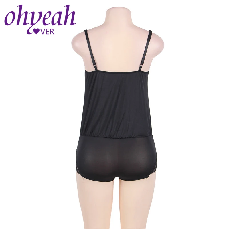 Ohyeahlover женское черное боди сексуальное Прозрачное Кружевное короткие