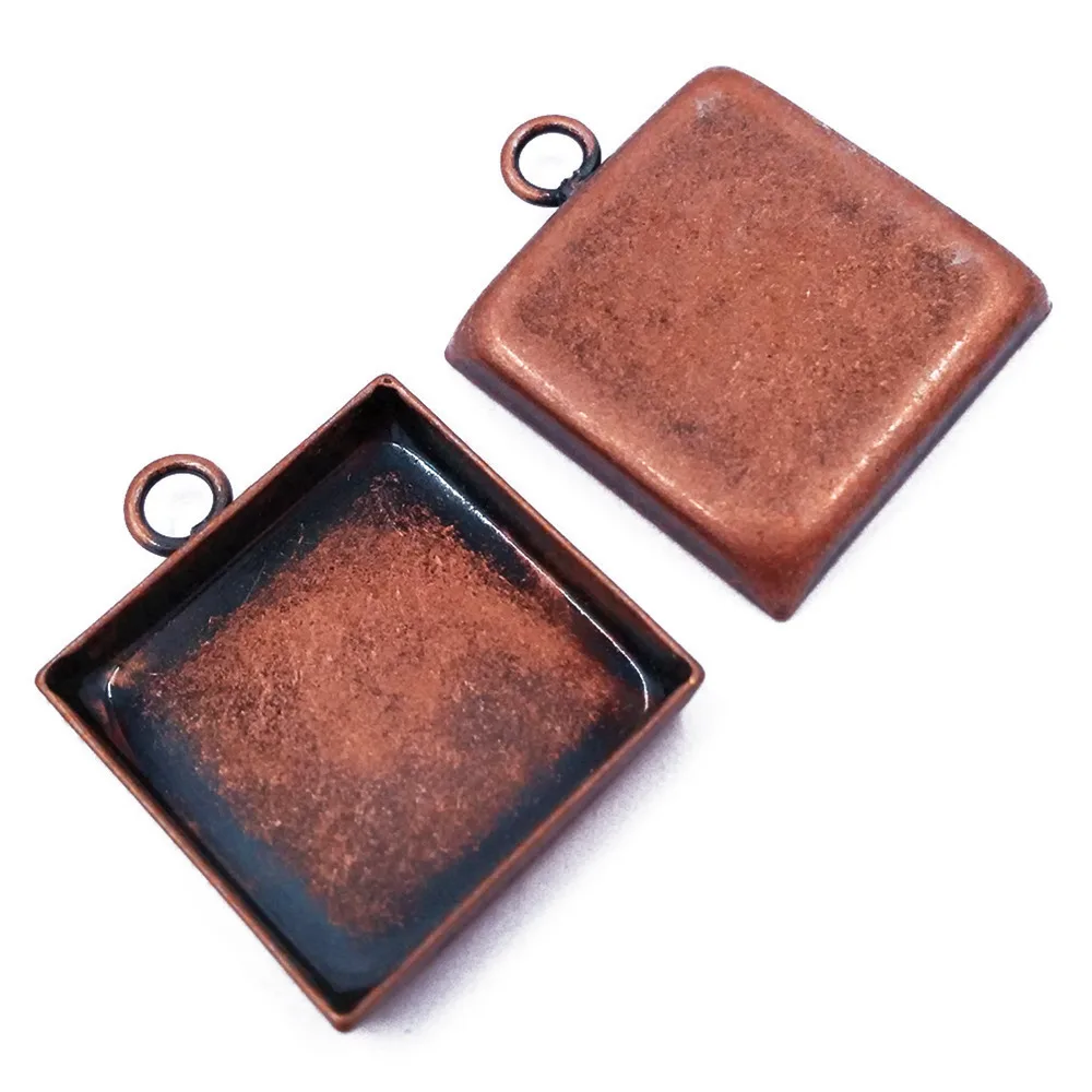 Оптовая Продажа 1000 шт 16 мм квадратный ободок Пустые Подвески подвески Лотки