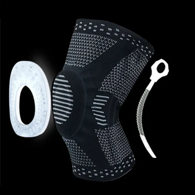 HX051 black 1 шт., спортивные, для фитнеса, бега, поддержка колена, защита, 3D плетение, наколенники, весенние, с силиконовой подкладкой, защита, компрессионные наколенники - Цвет: HX051 black