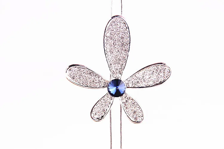 Цельнокроеное платье блестящие полный горный хрусталь цветок свитер цепи сплава