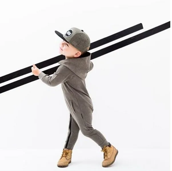 Детская одежда Осенний Модный комбинезон унисекс для маленьких мальчиков и