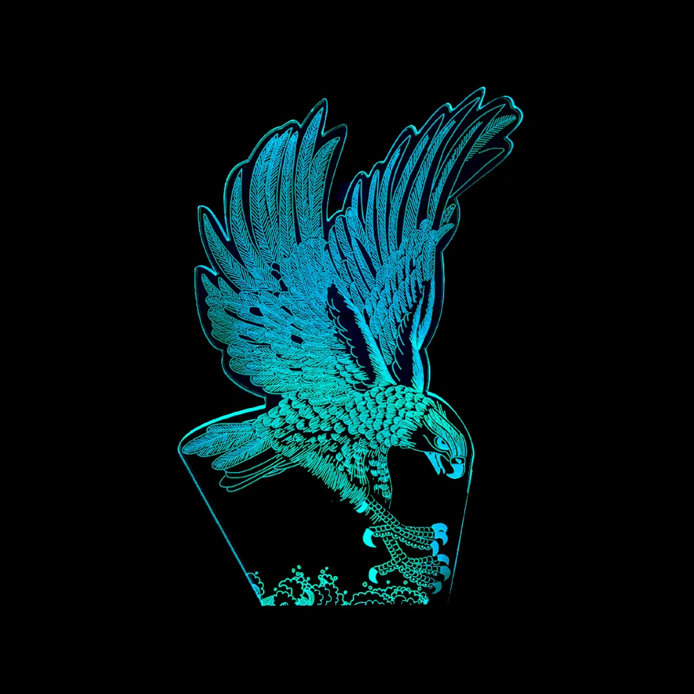 Новинка 2017 года Led 3d лампа уникальный Орел Дизайн best подарок для Прямая доставка 7