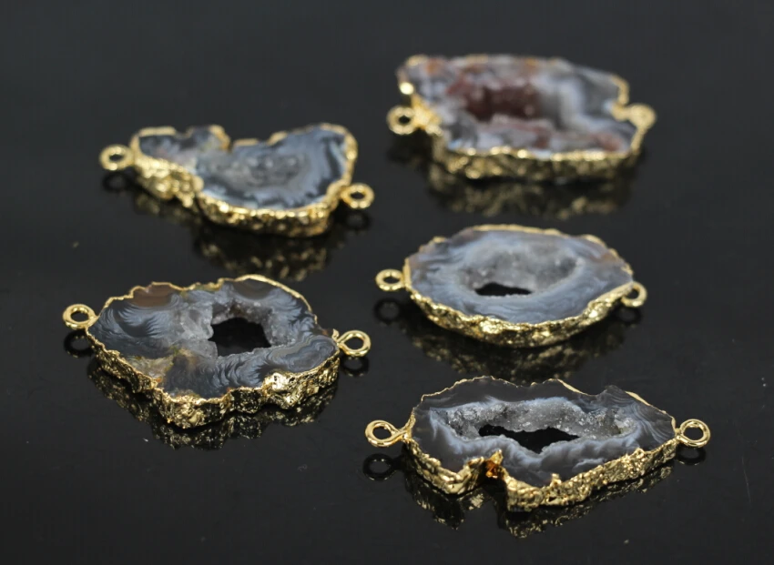 5 шт./лот Натуральный Druzy Drusy драгоценные камни фрагмент жеоды кулон бусины сырой