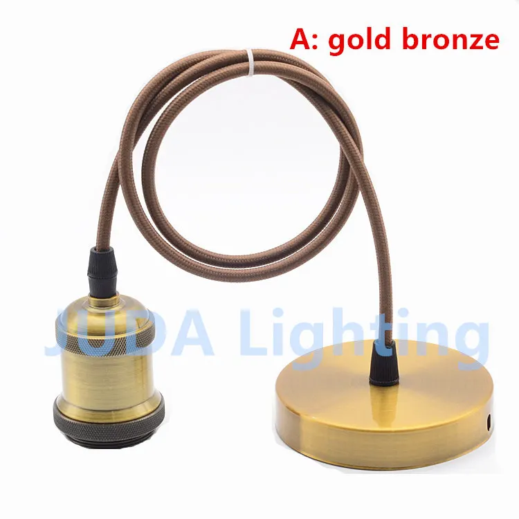 A - gold bronze Ретро Эдисон E27 патрон для лампы Набор шнуров потолочный розовый навес с кабельным проводом для винтажных люстр светодиодный подвесной светильник - Цвет корпуса: A - gold bronze