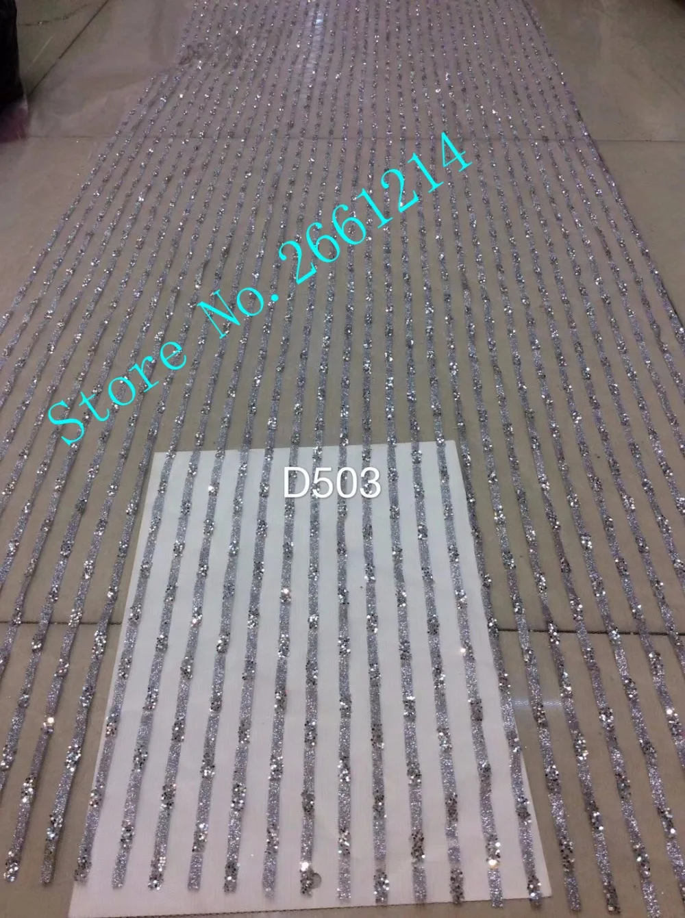 Женский вышитый сетчатый материал с приклеенными блестками французская