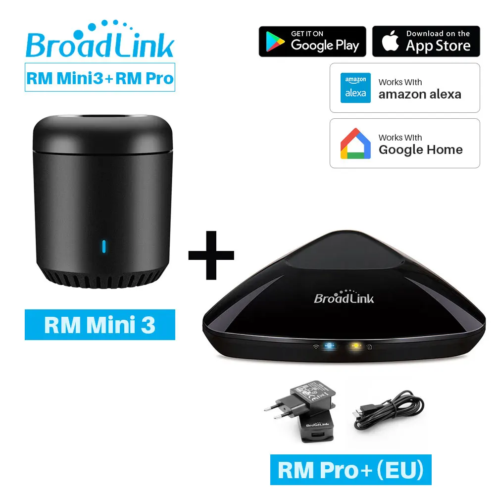 EU RM Pro Add Mini3 Broadlink RM Pro+ RM Mini3 Универсальный Smart ПДУ WI-FI wifi+ ИК+ РЧ+ 4G Smart Home приложение Управление работает с Alexa Google Home - Цвет: EU RM Pro Add Mini3