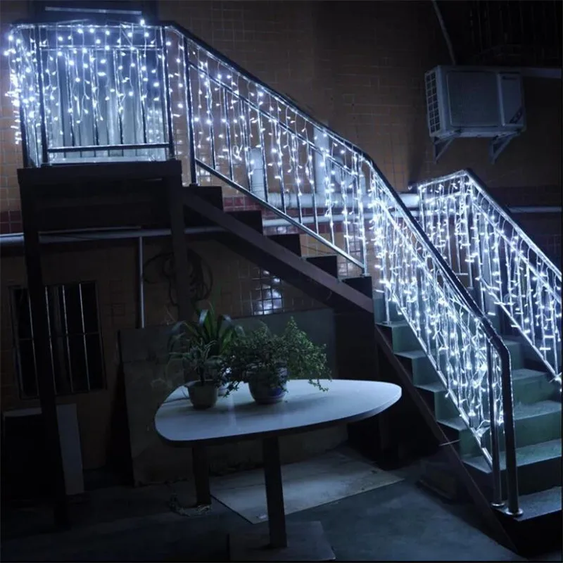 Сосулька 240Led 6*1 м Шторы Фея светильник Рождественский украшение для свадьбы дома