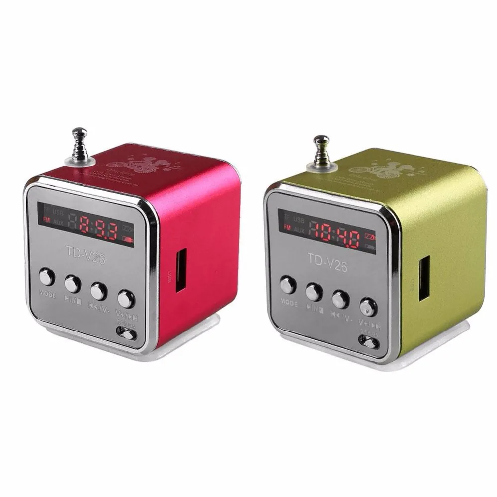 Мини цифровой MP3 музыкальный плеер Micro SD TF USB диск Динамик FM радио AUX с литиевая