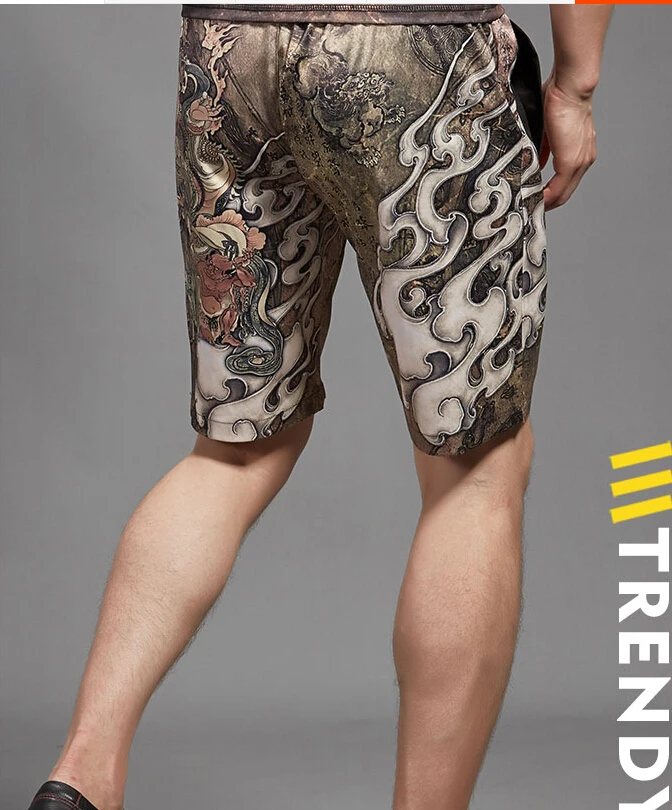 Шорты мужские из ледяного шелка модные тонкие короткие штаны для отдыха в