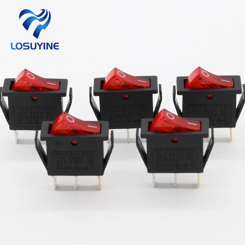 5 шт./лот красный светодиодный индикатор 3 контакта SPST вкл/выкл G132 лодочный кулисный выключатель 15 а/250 В 20 А/125 В Приборная панель автомобиля грузовика RV ATV дома