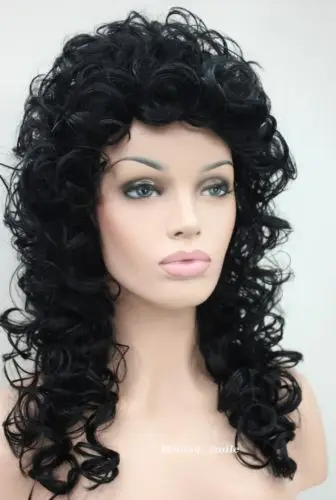 Hot heat resistant free shipping&gt&gt&gt&gt&gt&gt&gt&gt&gt&gtFashion Stylish Black Medium Long Curly Fluffy Women Ladies Daily wig EC-TLC082 |