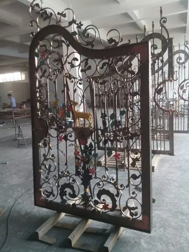 

Top design wrought iron gates sika deer iron gates