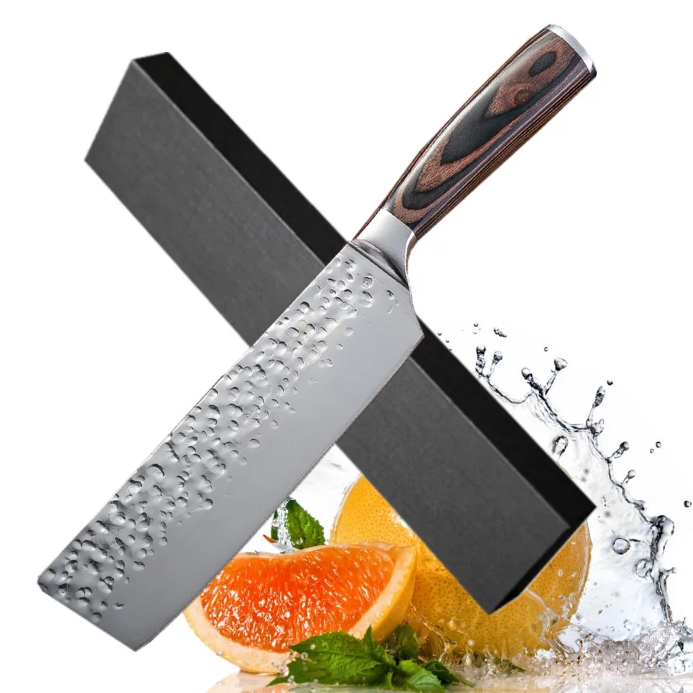With box DAOMACHEN кухонный нож поварские ножи 7 дюймов японский высокоуглеродистой нержавеющей стали нож для овощей Santoku китайский нож - Цвет: With box