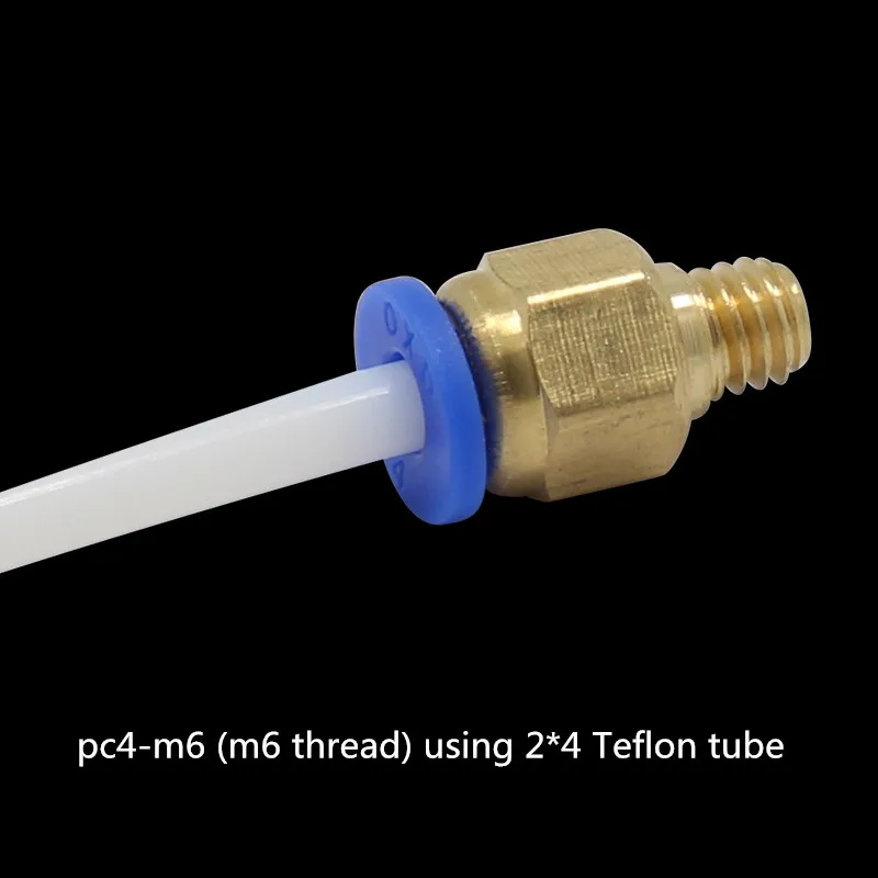 

3D Printer Accessories PC4-M6 Pneumatic Quick Plug Hot End Remote Air Tubing Connector Brass Feed Inlet