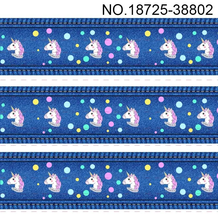 10yards - different sizes -Cartoon pattern printed Grosgrain ribbon unicorn/Dolls/Sesame street/denim | Дом и сад