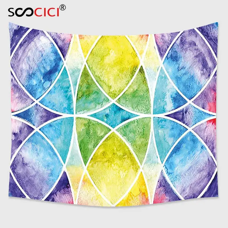 Кутом гобелен настенный, Sacred Geometrty Декор Медитирующий на поза лотоса с чакра точками на тело йога дзен Тема мира - Цвет: W10