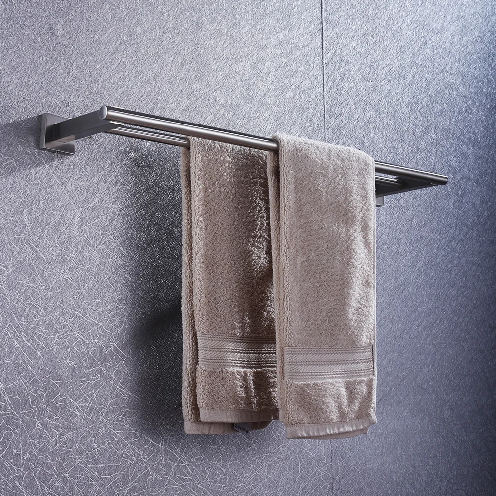 Towel Rail Double Bar Bathroom Hardware Brushed Surface Stainless Steel For Home Clothes Wall Mounted | Обустройство дома