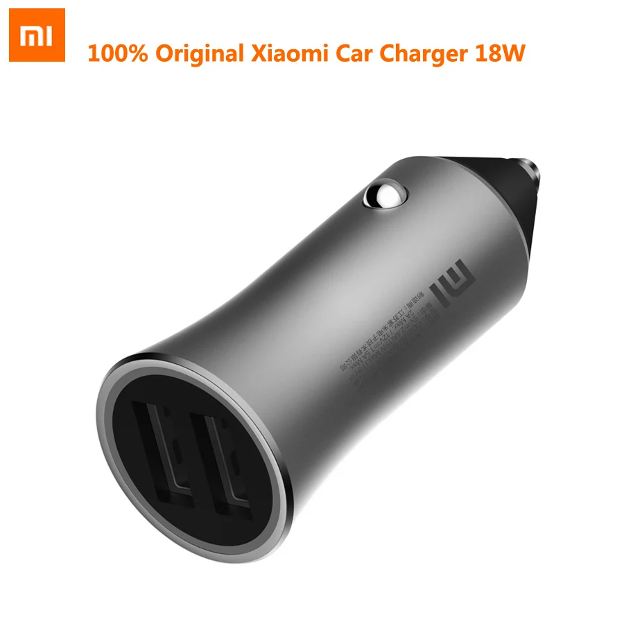 Оригинальное автомобильное зарядное устройство для Xiaomi 18 W Quick Charge mi металлический корпус Dual USB для мобильного iPhone samsung huawei Xiao mi Tablet быстрая зарядка
