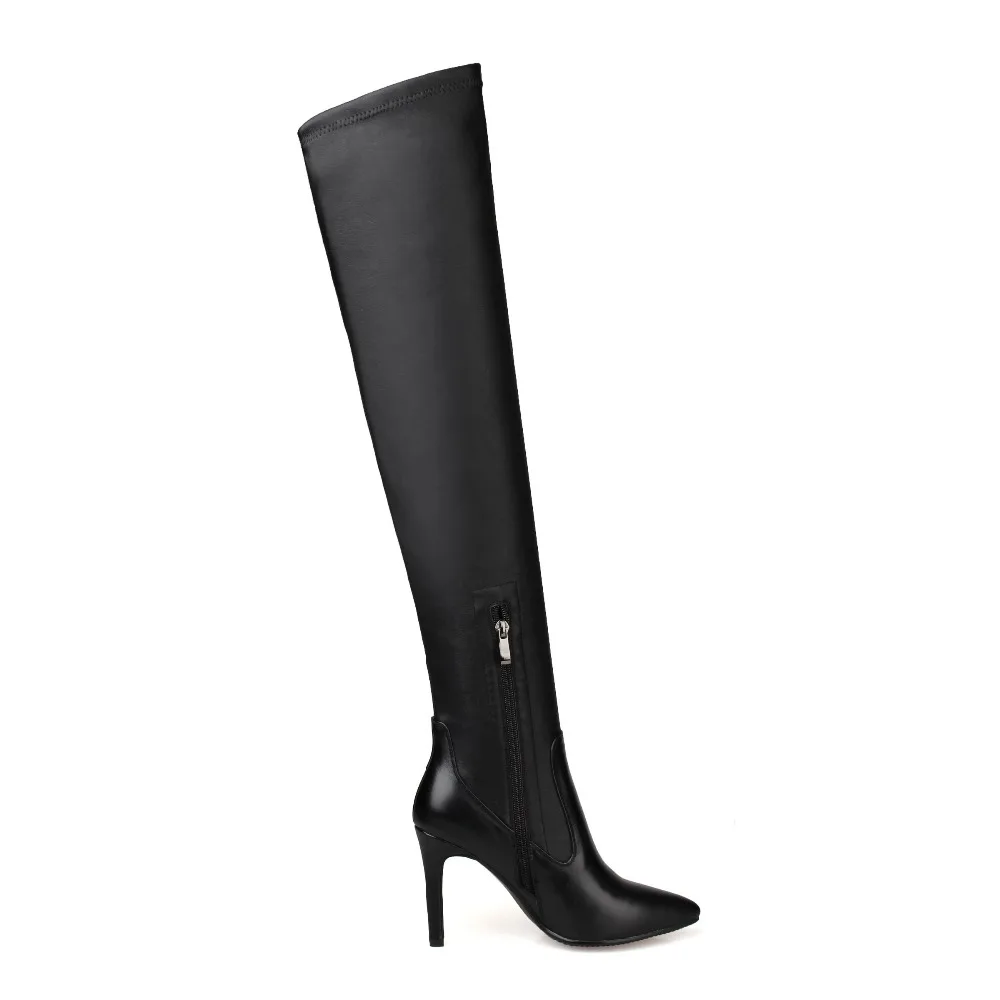Женские ботфорты с острым носком на тонком каблуке размеры 4 10 5|shoes woman|shoe usknee boots |