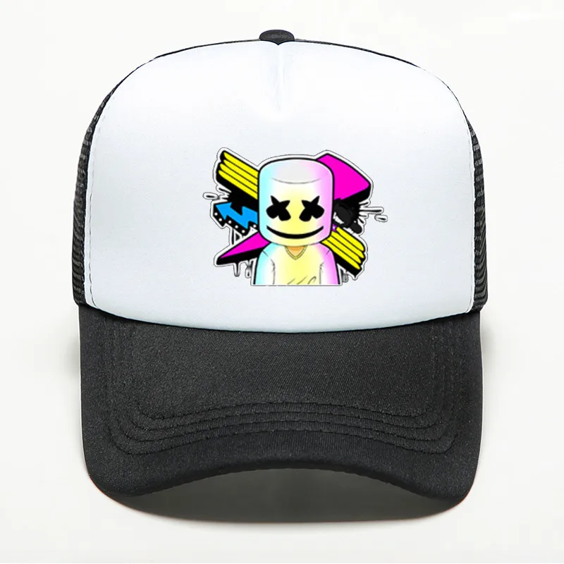 Color 5 Мода Красочные Marshmello бейсбольная кепка с принтом Для женщин Для мужчин панк Кепка в стиле хип-хоп летние дышащие Регулируемый ошейник для собак Кепки дропшиппинг - Цвет: Color 5