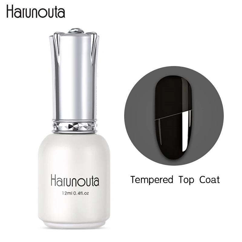 Tempered Top Coat Harunouta 12 мл однотонная одежда личная гигиена Красный Фиолетовый Блеск Звездное платины краски стойкий гель для ногтей дизайн ногтей гель Лаки - Цвет: Tempered Top Coat