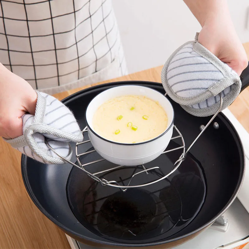 Flexible Stainless Steel Egg Dumplings Steamer Rack Insert Stock Pot Steaming Tray Stand Cooling Cookware Tools | Дом и сад