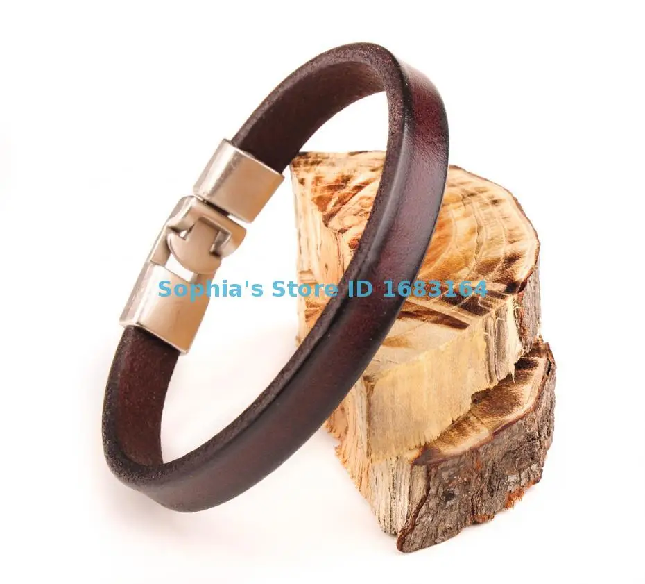 BL08 коричневая Новая мужская Тонкая однотонная кожаная фотобумага Новинка|bracelet