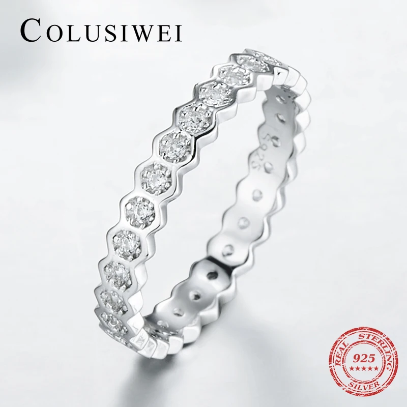 COLUSIWEI,, твердые 925 Серебряные кольца для мужчин и женщин, дизайн, модные обручальные кольца, прозрачные CZ обручальные кольца в подарок