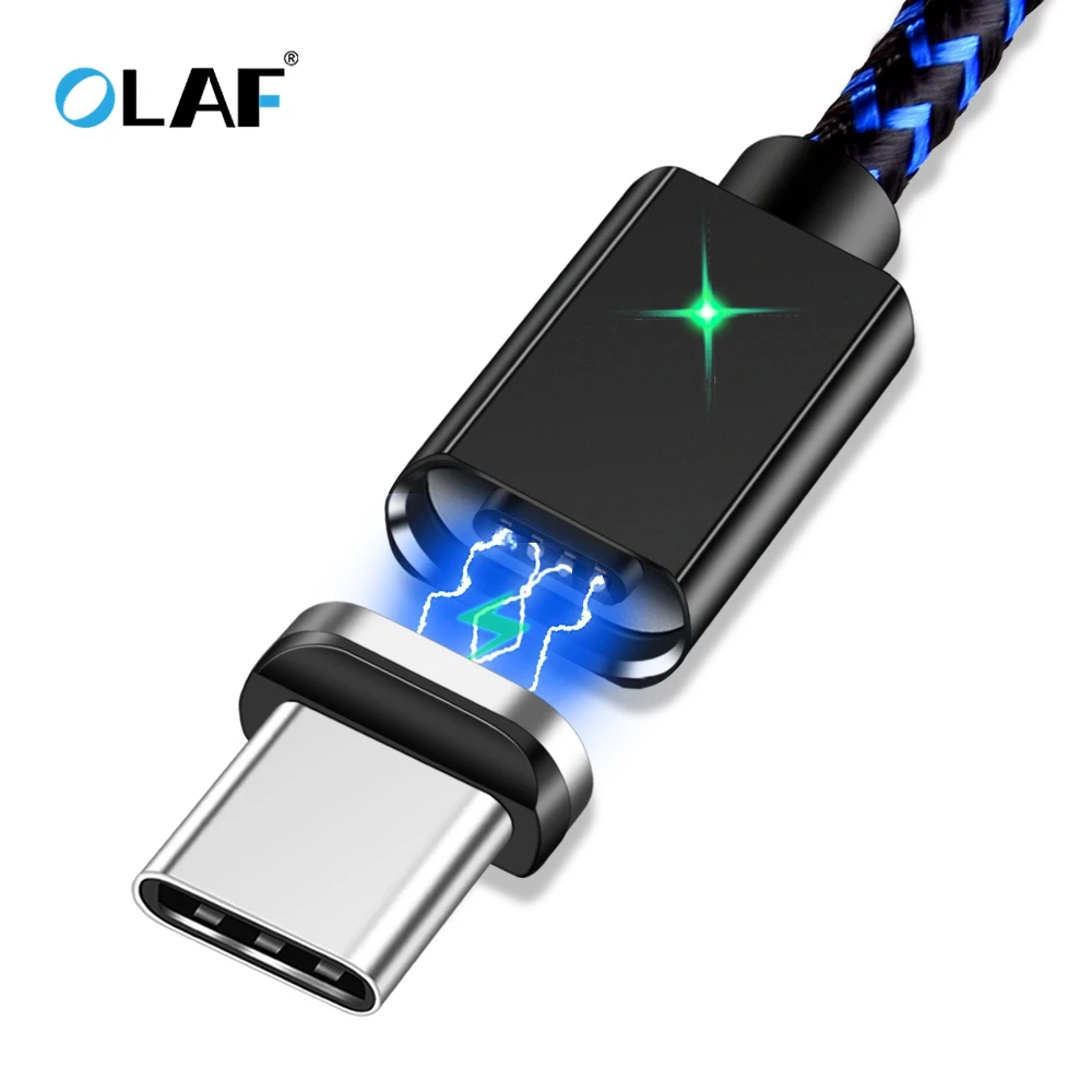 Магнитный usb кабель OLAF Type C для Samsung Galaxy S9 S8 быстрой зарядки и передачи данных Huawei