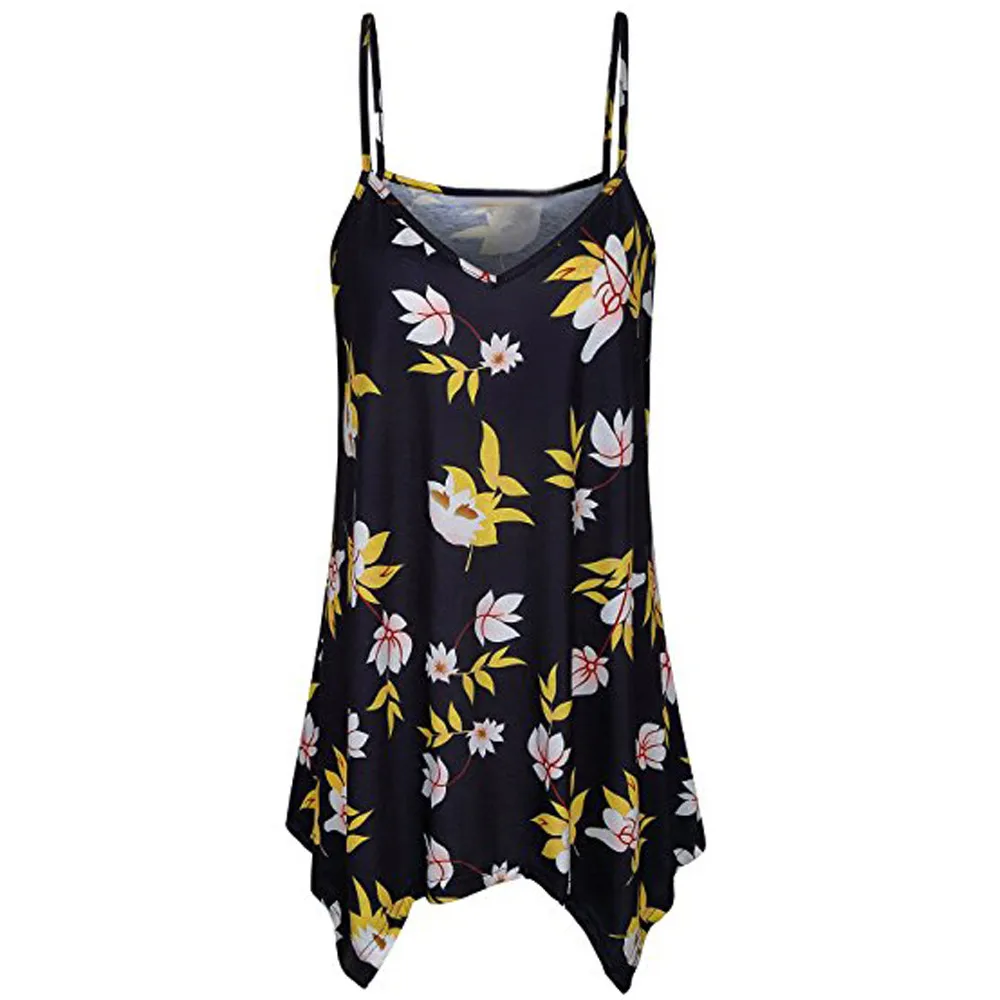 Женское платье на бретельках с цветочным принтом Новинка лета 2019|Топы| |