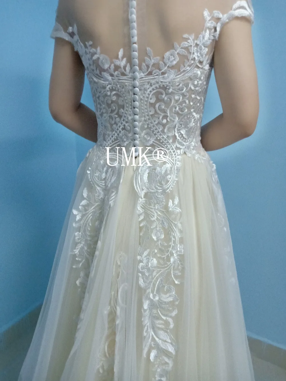 Винтажное кружевное пляжное Бохо свадебное платье цвета шампань Vestido de Noiva сексуальное прозрачное Тюлевое свадебное платье с коротким рукавом
