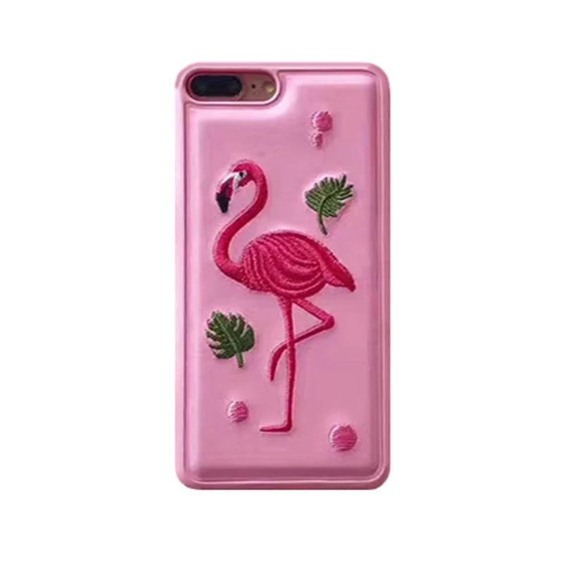 Мода 2017 г. мультфильм ручной Плюшевые вышивка розового Фламинго наклейка