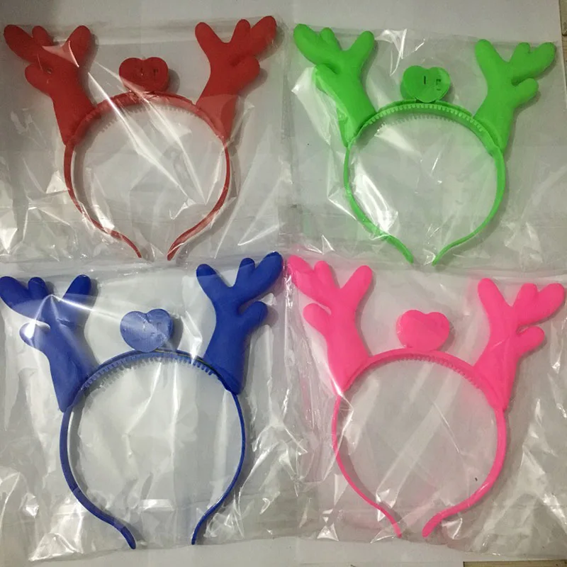 4pcs set 4Pcs/Set LED Luminous Antlers Headwear Hair Band Toys Halloween Glow In The Dark Light Up Toys for Children Sticks Luminous - Цвет: 4pcs set