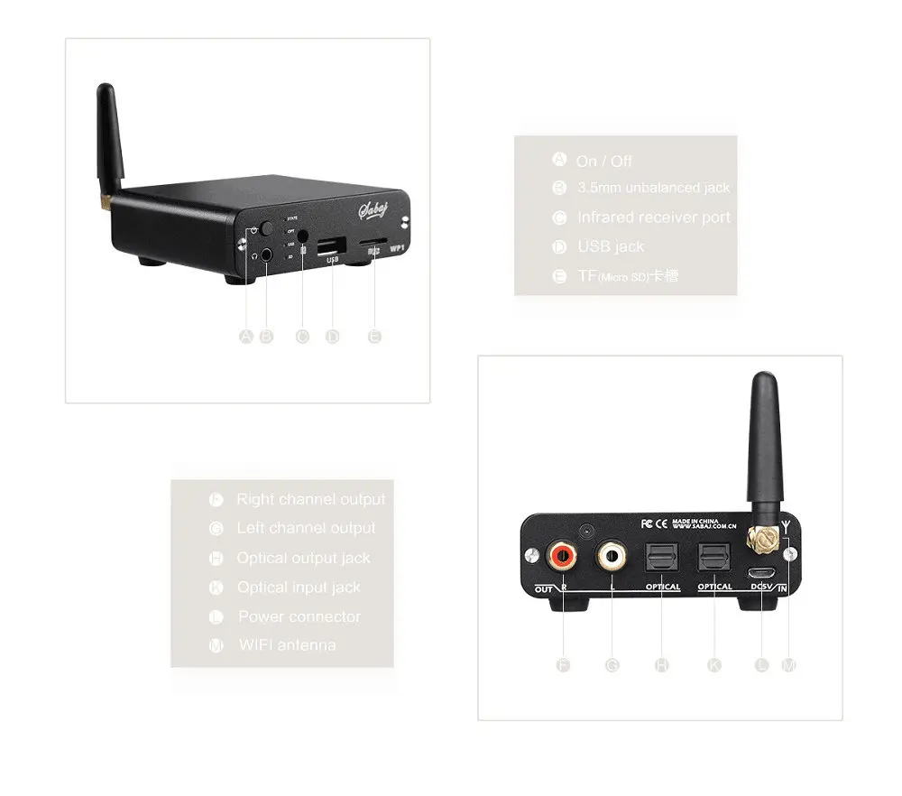 Sabaj WP1 музыкальный аудио плеер и усилитель для наушников беспроводной Wifi Встроенный усилитель чип MP3