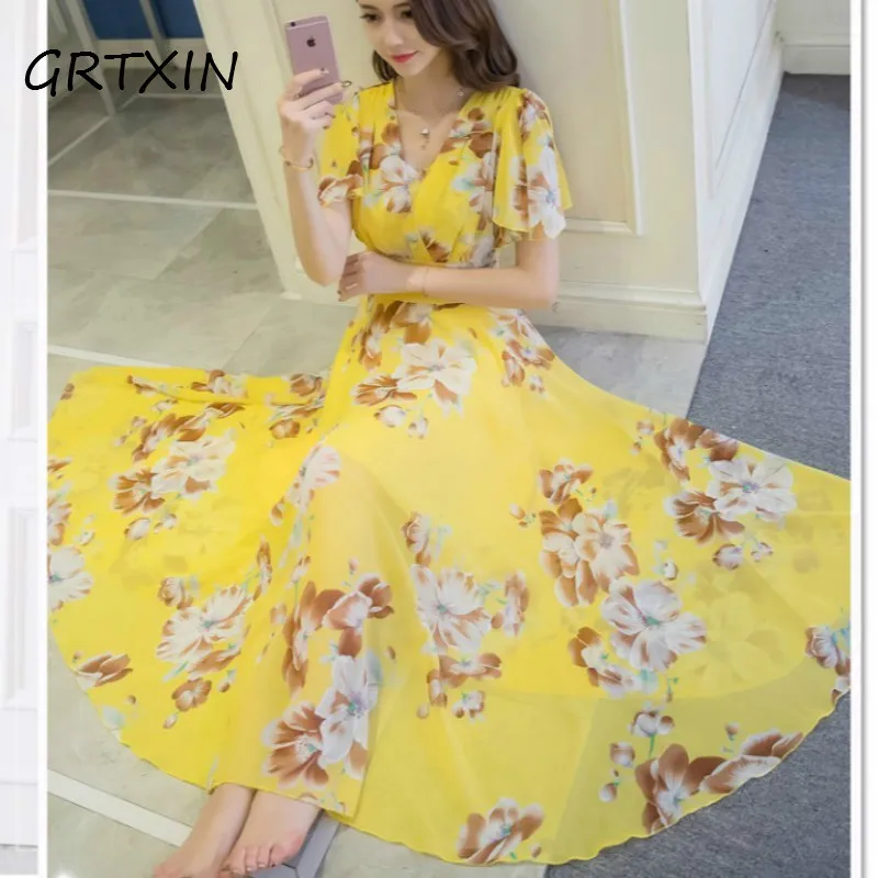 Летние макси платья женские с коротким рукавом белый красный Froral богемное Бохо