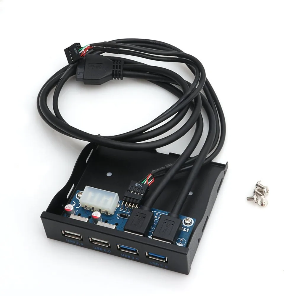2 USB 2,0 и 2 USB 3,0 Передняя панель 4 порта концентратор USB 3,0 20 Pin сплиттер внутренний кронштейн адаптер для рабочего стола 3," флоппи-отсек