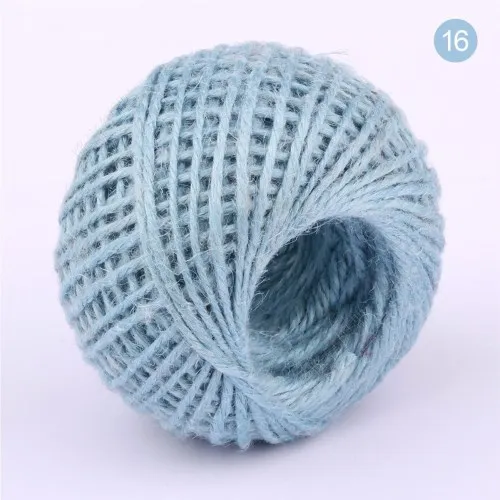 16 Sky blue 50 м натуральная Мешковина Hessian джутовый шнур-шпагат конопляная веревка 2 мм шпагат в деревенском стиле Подарочные Упаковочные Струны для рождественской вечеринки - Цвет: 16 Sky blue