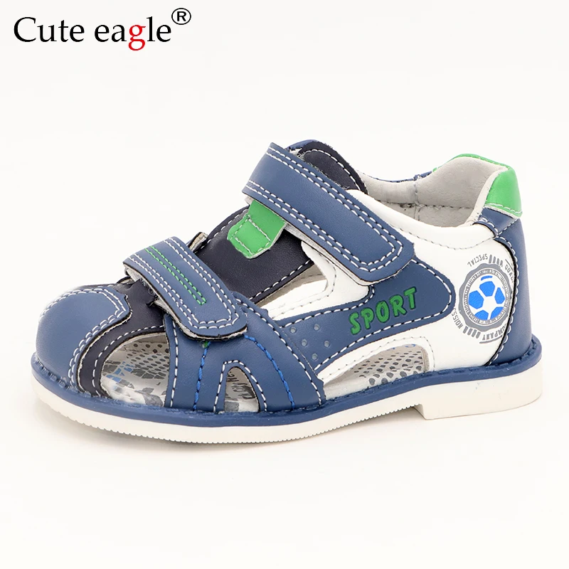 Cute Eagle Children Sandals Summer Pu Leather Orthopedic Sandals  Toddler  Shoes Boys Closed Toe  Beach shoes Baby Flat Shoes