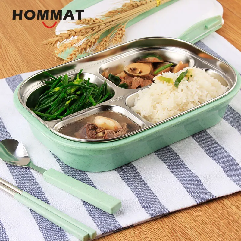 Нержавеющая сталь японский обед коробок с отделениями печь Bento Box для детей