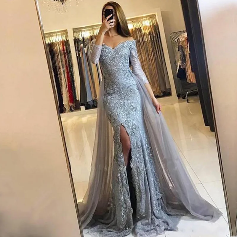 Элегантные Формальные платья abiye vestido de festa Abendkleider женское торжественное платье с аппликацией Отделяемый подол длинное вечернее платье