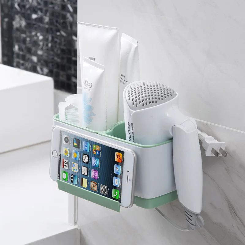 Punch-free Hair Dryer Bracket Bathroom Wash Rack Wall Hanging Shelf | Обустройство дома