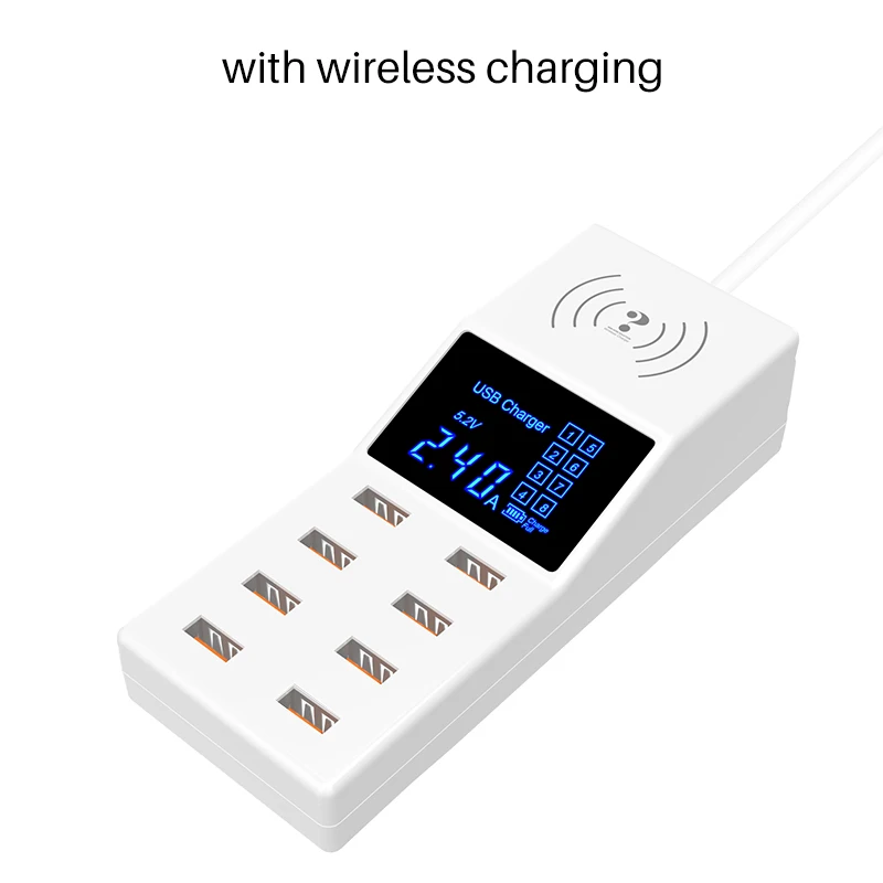 Универсальный 8 портов Смарт USB зарядное устройство светодиодный дисплей 8А несколько настенных адаптеров концентратор адаптер гнездо для мобильного телефона планшета ПК камеры - Тип штекера: США