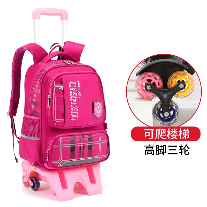 Trolley School Bags Kids Backpack With Wheel Stair Children's Schoolbags kids Wheeled Book Bag For boys girls Mochilas | Багаж и сумки