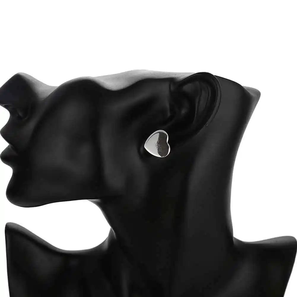 Женские милые серебряные серьги гвоздики с сердечками свадебные украшения