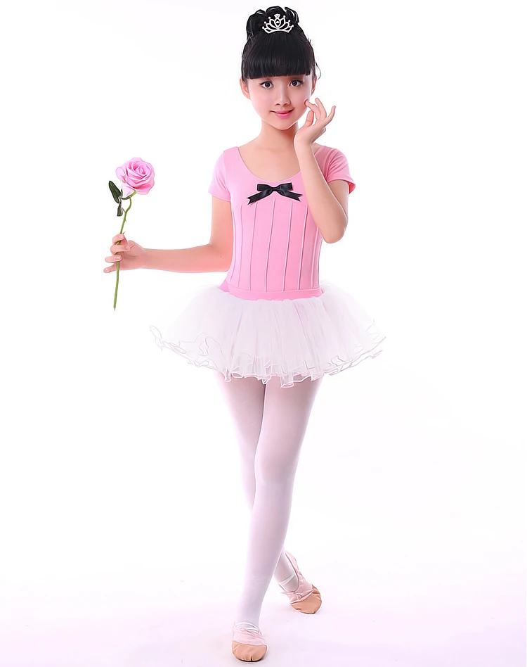 Гимнастический балетный гимнастический купальник для девочек с короткими